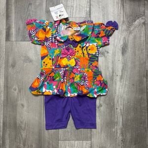 NWT Deadstock Vintage Toddler Popsicle Color Block Outfit Size 3T